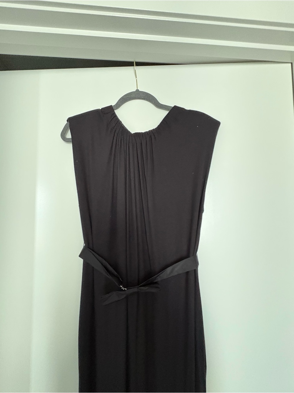 Something Navy Nikki Black Sleeveless Jumpsuit with Waist Bow - Picture 5 of 15
